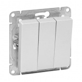 Механизм выключателя 3-клавишного EKF 10А Эпика алюминий