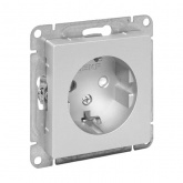Механизм розетки EKF 2P+E 16А с защитными шторками Эпика алюминий