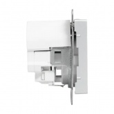 Механизм розетки EKF 2P+E 16А с USB-А и USB-C со шторками Эпика алюминий