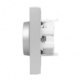 Двойная розетка EKF 2х2P+E 16А с защитными шторками с рамкой Эпика алюминий