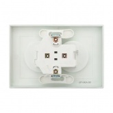 Двойная розетка EKF без заземления 2х2P 16А с защитными шторками с рамкой Эпика алюминий