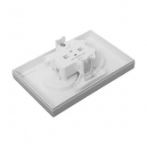 Двойная розетка EKF без заземления 2х2P 16А с рамкой Эпика алюминий