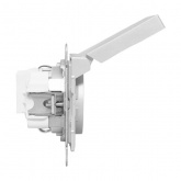 Механизм розетки EKF 2P+E 16А с защитными шторками с крышкой IP44 Эпика алюминий