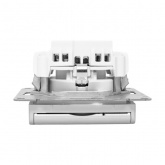 Механизм розетки EKF 2P+E 16А с защитными шторками с крышкой IP44 Эпика алюминий