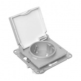 Механизм розетки EKF 2P+E 16А с защитными шторками с крышкой IP44 Эпика алюминий