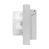 Двойная розетка EKF 2х2P+E 16А с защитными шторками с крышкой с рамкой IP44 Эпика алюминий