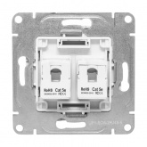 Механизм двойной компьютерной розетки EKF RJ45 кат.5 Эпика алюминий