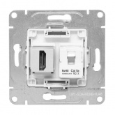 Механизм розетки EKF HDMI+RJ45 (cat5) Эпика алюминий