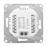 Механизм зарядной розетки EKF USB А и USB C Эпика алюминий