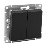 Механизм выключателя 2-клавишного EKF 10А Эпика черный