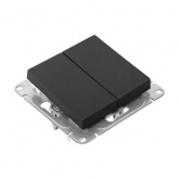 Механизм выключателя 2-клавишного EKF 10А Эпика черный