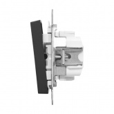 Механизм выключателя 2-клавишного EKF 10А Эпика черный