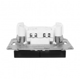 Механизм выключателя 2-клавишного EKF с подсветкой 10А Эпика черный