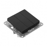 Механизм выключателя 3-клавишного EKF 10А Эпика черный