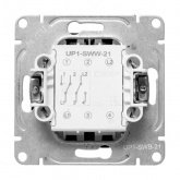 Механизм переключателя 2-клавишного EKF 10А Эпика черный