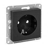 Механизм розетки EKF 2P+E 16А Эпика черный
