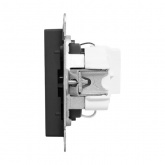 Механизм розетки EKF 2P+E 16А Эпика черный