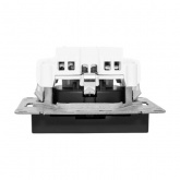 Механизм розетки EKF 2P+E 16А Эпика черный