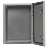 Корпус металлический навесной с монтажной панелью DEKraft ЩРНМ 2.0 300х250х200 IP31 RAL7035