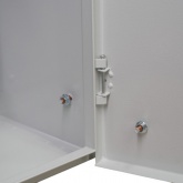 Корпус металлический навесной с монтажной панелью DEKraft ЩРНМ 2.0 300х300х150 IP31 RAL7035