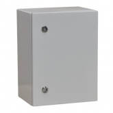 Корпус металлический навесной с монтажной панелью DEKraft ЩРНМ 2.0 400х300х150 IP55 RAL7035