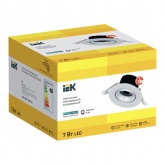 Светильник светодиодный поворотный ИЭК PRO ДВО 1812 7Вт 4000К 700Lm IP20 круг белый