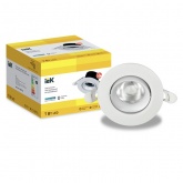 Светильник светодиодный поворотный ИЭК PRO ДВО 1812 7Вт 4000К 700Lm IP20 круг белый