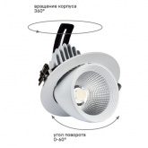Светильник светодиодный поворотный ИЭК PRO ДВО 1822 35Вт 4000К 4200Lm IP20 круг белый