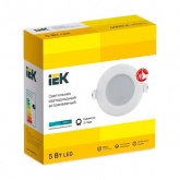 Светильник светодиодный ИЭК LED ДВО 1711 5Вт 4000К 380Lm IP40 круг белый d65/D100x30mm