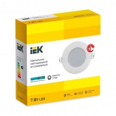 Светильник светодиодный ИЭК LED ДВО 1712 7Вт 4000К 490Lm IP40 круг белый d80/D115x30,5mm