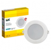 Светильник светодиодный ИЭК LED ДВО 1713 9Вт 4000К 750Lm IP40 круг белый d105/D145x31mm
