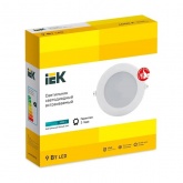 Светильник светодиодный ИЭК LED ДВО 1713 9Вт 4000К 750Lm IP40 круг белый d105/D145x31mm