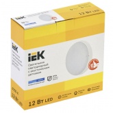 Светильник светодиодный ИЭК LED ДПО 2012Д 12Вт 6500К 1140Lm IP54 круг белый с акустическим датчиком