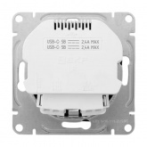 Механизм розетки EKF 2P+E 16А с USB-C - 2шт со шторками Эпика черный