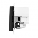 Механизм розетки EKF 2P+E 16А с USB-C - 2шт со шторками Эпика черный