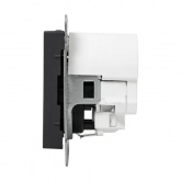 Механизм розетки EKF 2P+E 16А с USB-А и USB-C со шторками Эпика черный