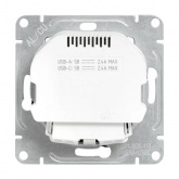 Механизм розетки EKF 2P+E 16А с USB-А и USB-C со шторками Эпика черный