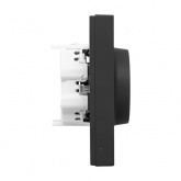 Двойная розетка EKF 2х2P+E 16А с защитными шторками с рамкой Эпика черный