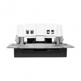 Механизм розетки EKF 2P без заземления 16А с защитными шторками Эпика черный