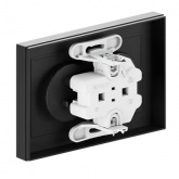 Двойная розетка EKF без заземления 2х2P 16А с рамкой Эпика черный