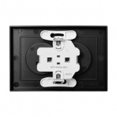 Двойная розетка EKF без заземления 2х2P 16А с защитными шторками с рамкой Эпика черный