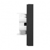 Двойная розетка EKF без заземления 2х2P 16А с защитными шторками с рамкой Эпика черный