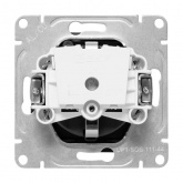 Механизм розетки EKF 2P+E 16А с защитными шторками с крышкой IP44 Эпика черный