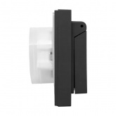 Двойная розетка EKF 2х2P+E 16А с защитными шторками с крышкой с рамкой IP44 Эпика черный