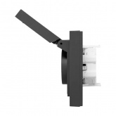 Двойная розетка EKF 2х2P+E 16А с защитными шторками с крышкой с рамкой IP44 Эпика черный