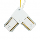 Коннектор Feron LD1021С угловой для шинопровода с проводом, белый, для CAB1007