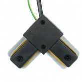 Коннектор Feron LD1021С угловой для шинопровода с проводом, черный, для CAB1007