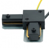 Коннектор Feron LD1021С угловой для шинопровода с проводом, черный, для CAB1007