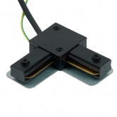 Коннектор Feron LD1021С угловой для шинопровода с проводом, черный, для CAB1007