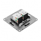 Механизм двойной компьютерной розетки EKF RJ45 кат.5 Эпика черный